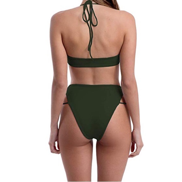 Halter neck high cut two piece bikini - Picture 2 of 2